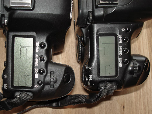 Compare the buttons 5D2 and 20D
