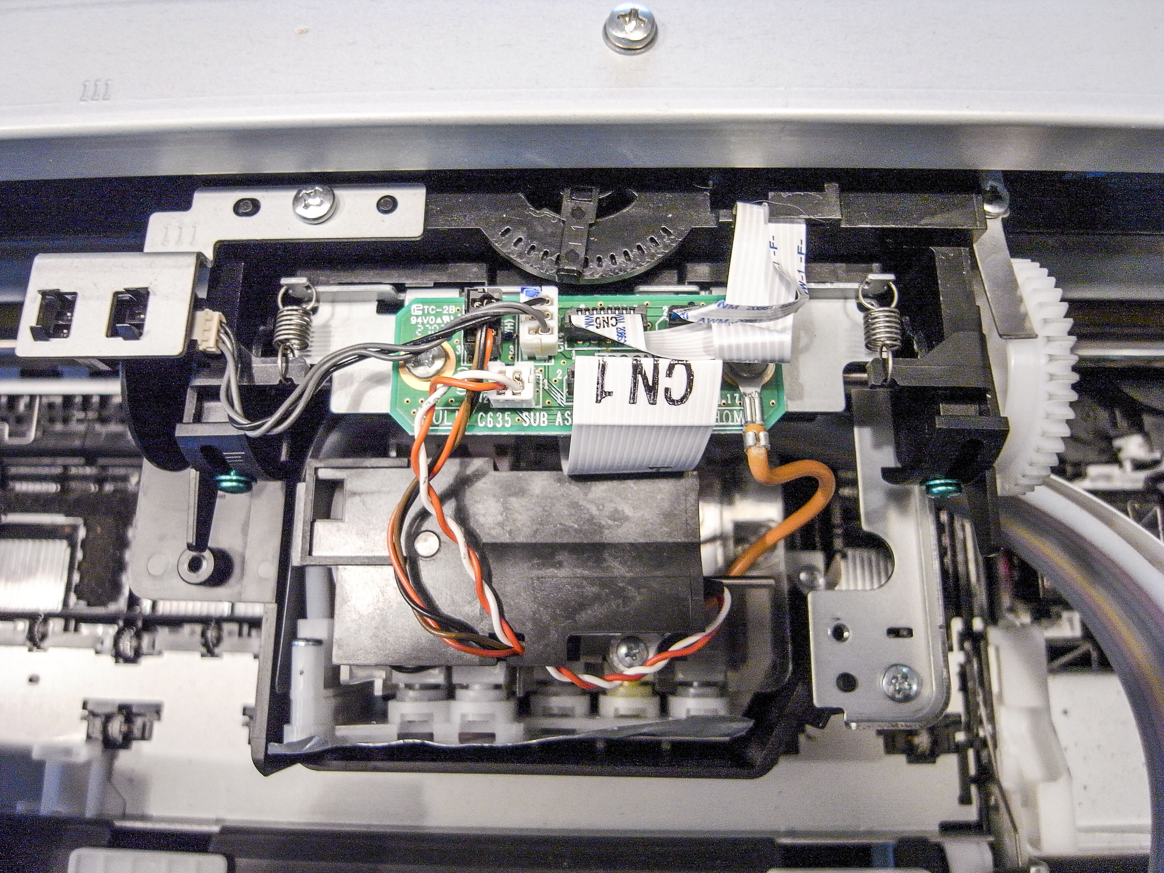 Epson 3800 on the repair bench, detail